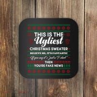 This Is The Ugliest Christmas Sweater Trump Coaster thumb 0