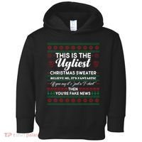 This Is The Ugliest Christmas Sweater Trump Toddler Hoodie thumb 0