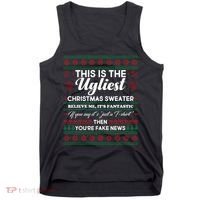 This Is The Ugliest Christmas Sweater Trump Tank Top thumb 0