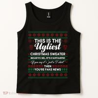 This Is The Ugliest Christmas Sweater Trump Tank Top thumb 2