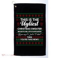 This Is The Ugliest Christmas Sweater Trump Golf Towel thumb 0