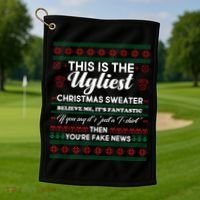 This Is The Ugliest Christmas Sweater Trump Golf Towel thumb 1