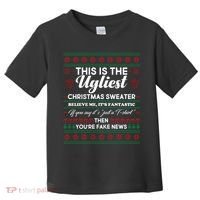 This Is The Ugliest Christmas Sweater Trump Toddler T-Shirt thumb 0