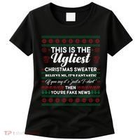 This Is The Ugliest Christmas Sweater Trump Women's T-Shirt thumb 0