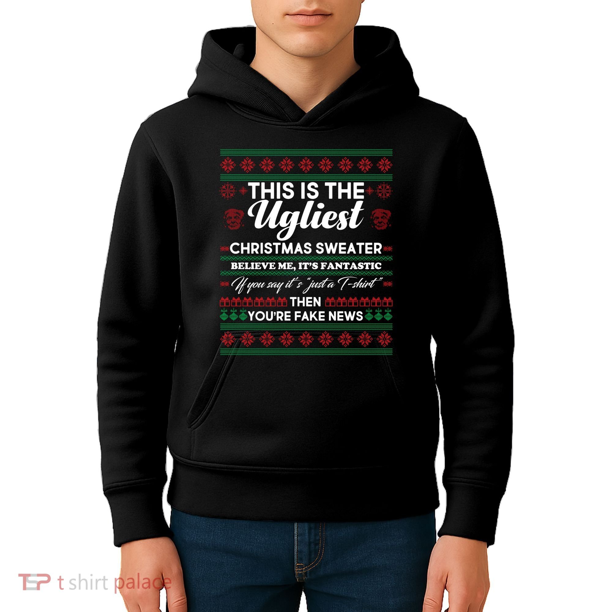This Is The Ugliest Christmas Sweater Trump Kids Hoodie