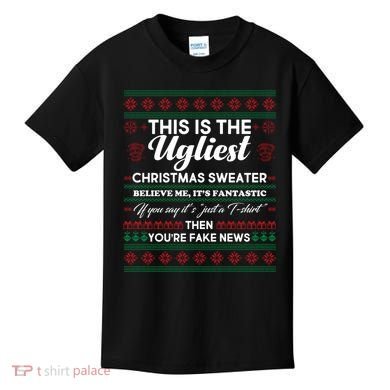 This Is The Ugliest Christmas Sweater Trump Kids T-Shirt