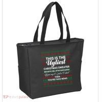 This Is The Ugliest Christmas Sweater Trump Tote Bag thumb 2