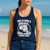 This Is What A Badass Truck Driver Looks Women's Tank Top thumb 2