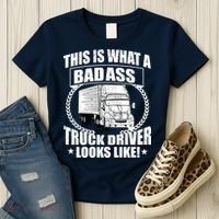 This Is What A Badass Truck Driver Looks Women's T-Shirt thumb 3