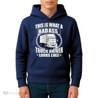 This Is What A Badass Truck Driver Looks Kids Hoodie thumb 4