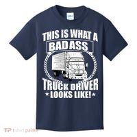 This Is What A Badass Truck Driver Looks Kids T-Shirt thumb 0