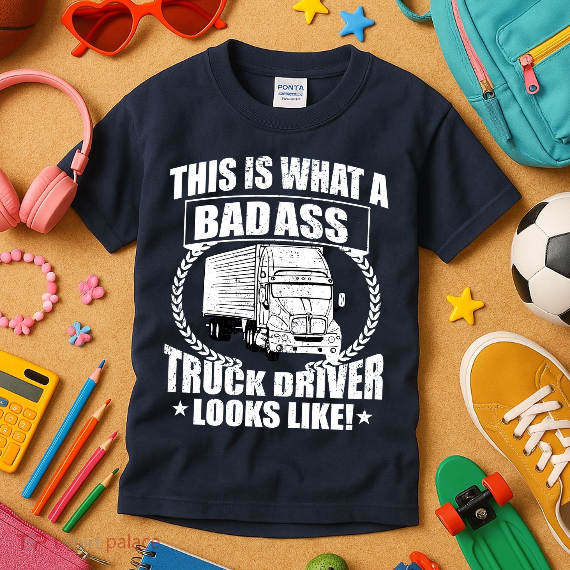 This Is What A Badass Truck Driver Looks Kids T-Shirt