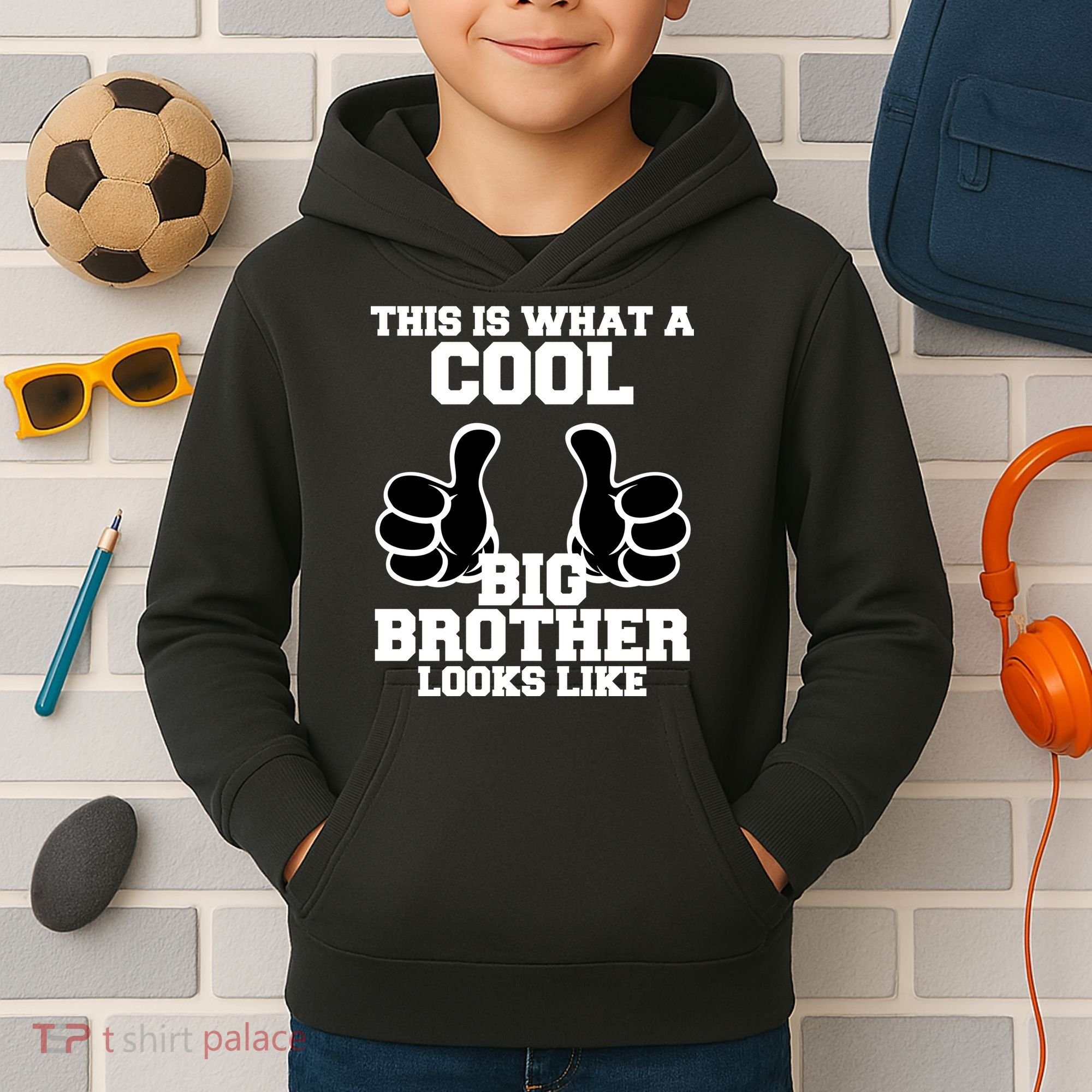 This Is What A Cool Big Bro Looks Like Kids Hoodie