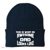 This Is What An Awesome Dad Looks Like Retro Beanie thumb 0