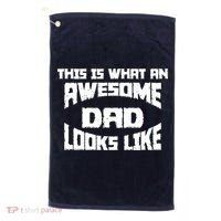 This Is What An Awesome Dad Looks Like Retro Golf Towel thumb 0