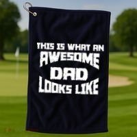 This Is What An Awesome Dad Looks Like Retro Golf Towel thumb 1