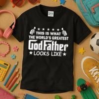 This Is What The World's Greatest GodFather Looks Like Kids T-Shirt thumb 3