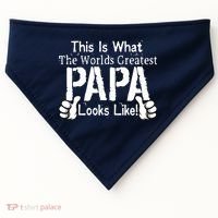 This Is What The World's Greatest Papa Looks Like USA-Made Doggie Bandana thumb 0