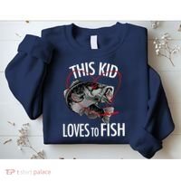 This Kid Loves To Fish Sweatshirt thumb 2