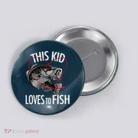 This Kid Loves To Fish Button thumb 0