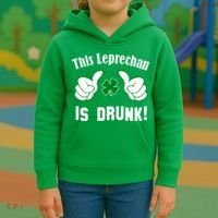 This Leprechaun Is Drunk Kids Hoodie thumb 3