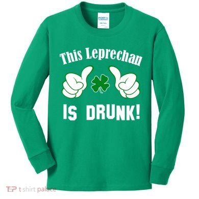 This Leprechaun Is Drunk Kids Long Sleeve Shirt