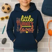 This Little Turkey Is So Loved Kids Hoodie thumb 2