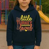 This Little Turkey Is So Loved Kids Hoodie thumb 3