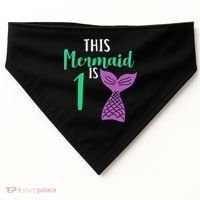 This Mermaid Is 1 Years Old Birthday USA-Made Doggie Bandana thumb 0