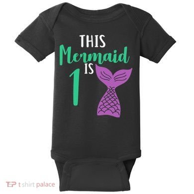 This Mermaid Is 1 Years Old Birthday Baby Bodysuit