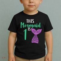 This Mermaid Is 1 Years Old Birthday Toddler T-Shirt thumb 2