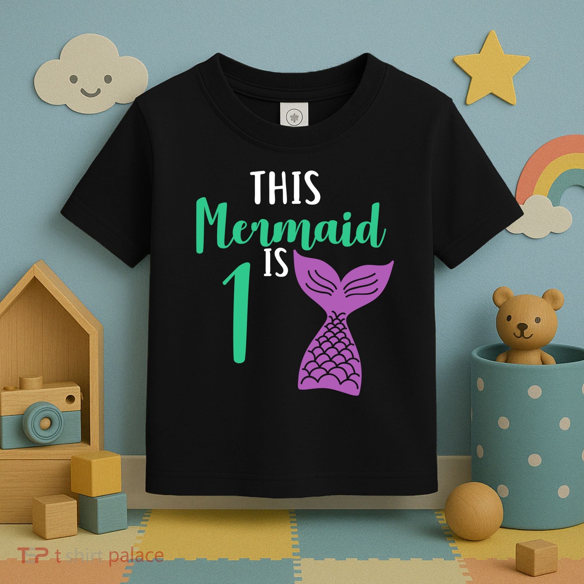 This Mermaid Is 1 Years Old Birthday Toddler T-Shirt