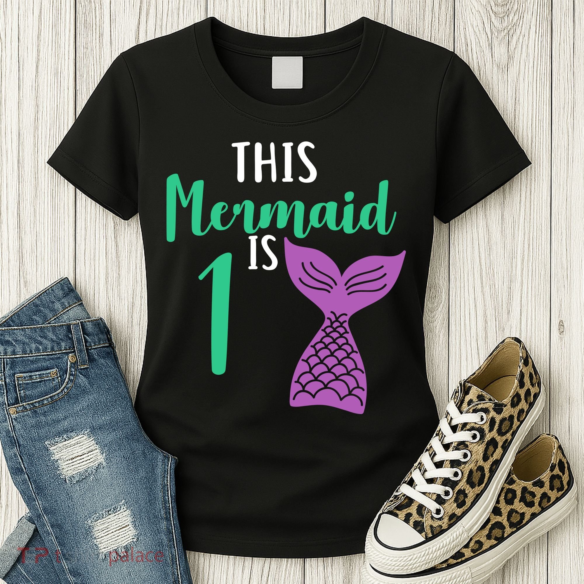 This Mermaid Is 1 Years Old Birthday Women's T-Shirt