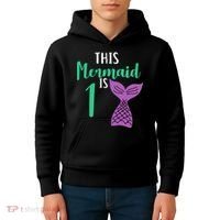 This Mermaid Is 1 Years Old Birthday Kids Hoodie thumb 4