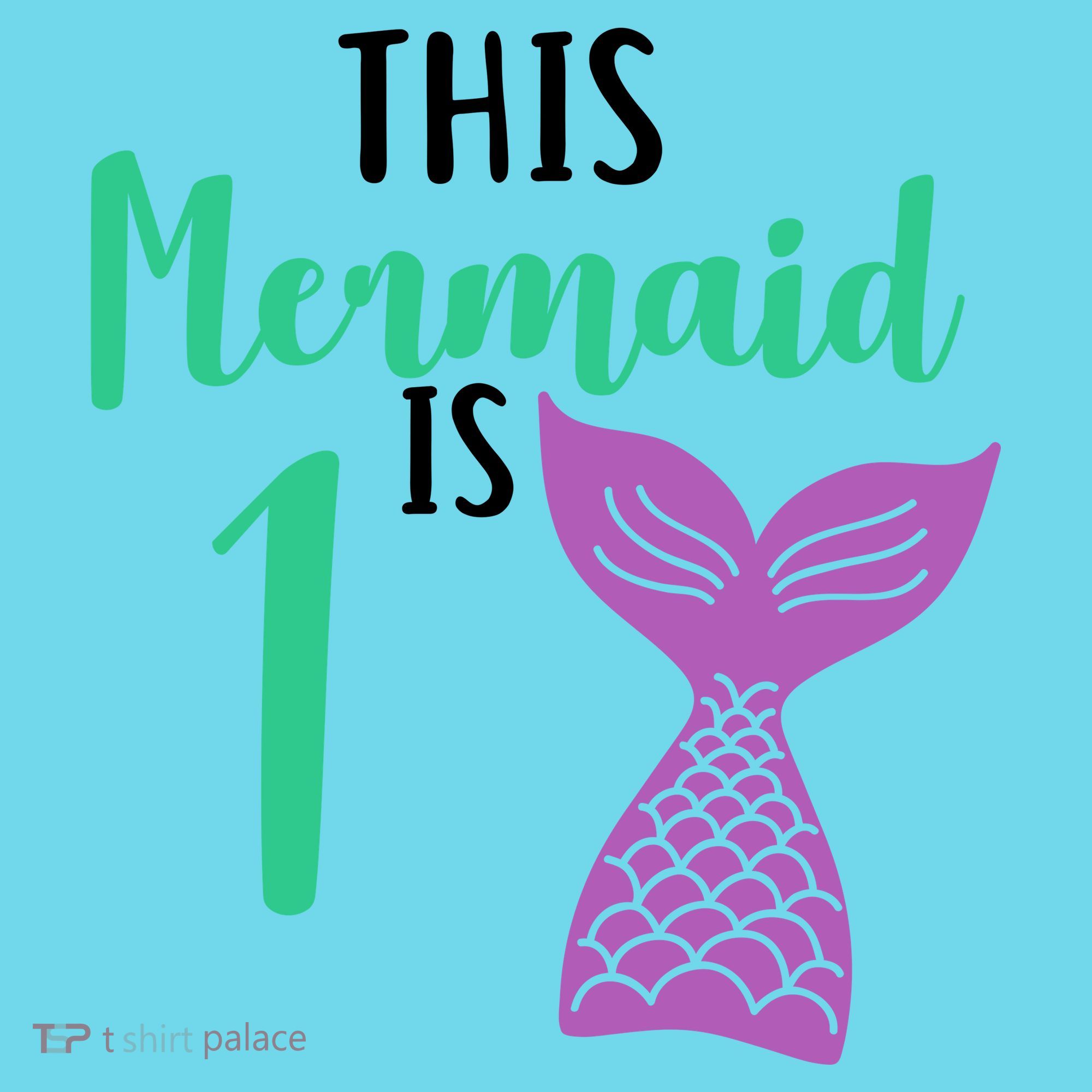 This Mermaid Is 1 Years Old Birthday Kids Long Sleeve Shirt