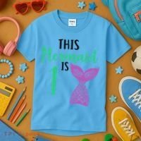 This Mermaid Is 1 Years Old Birthday Kids T-Shirt thumb 3