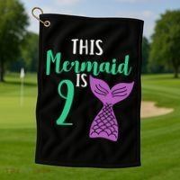 This Mermaid Is 2 Years Old Birthday Golf Towel thumb 1