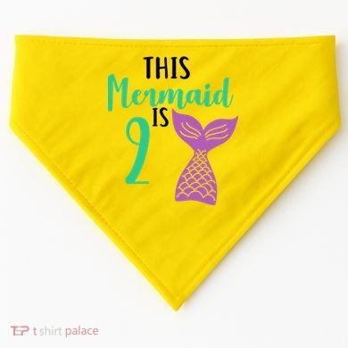 This Mermaid Is 2 Years Old Birthday USA-Made Doggie Bandana