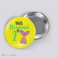 This Mermaid Is 2 Years Old Birthday Button thumb 0