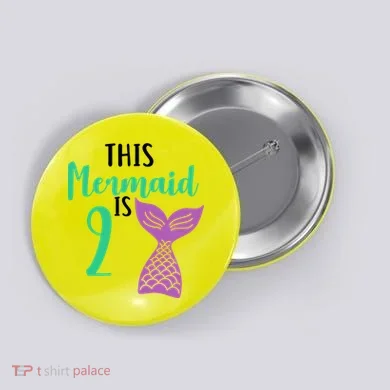 This Mermaid Is 2 Years Old Birthday Button