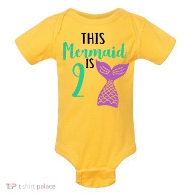 This Mermaid Is 2 Years Old Birthday Baby Bodysuit