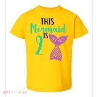 This Mermaid Is 2 Years Old Birthday Toddler T-Shirt thumb 0