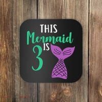 This Mermaid Is 3 Years Old Birthday Coaster thumb 0