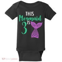 This Mermaid Is 3 Years Old Birthday Baby Bodysuit thumb 0