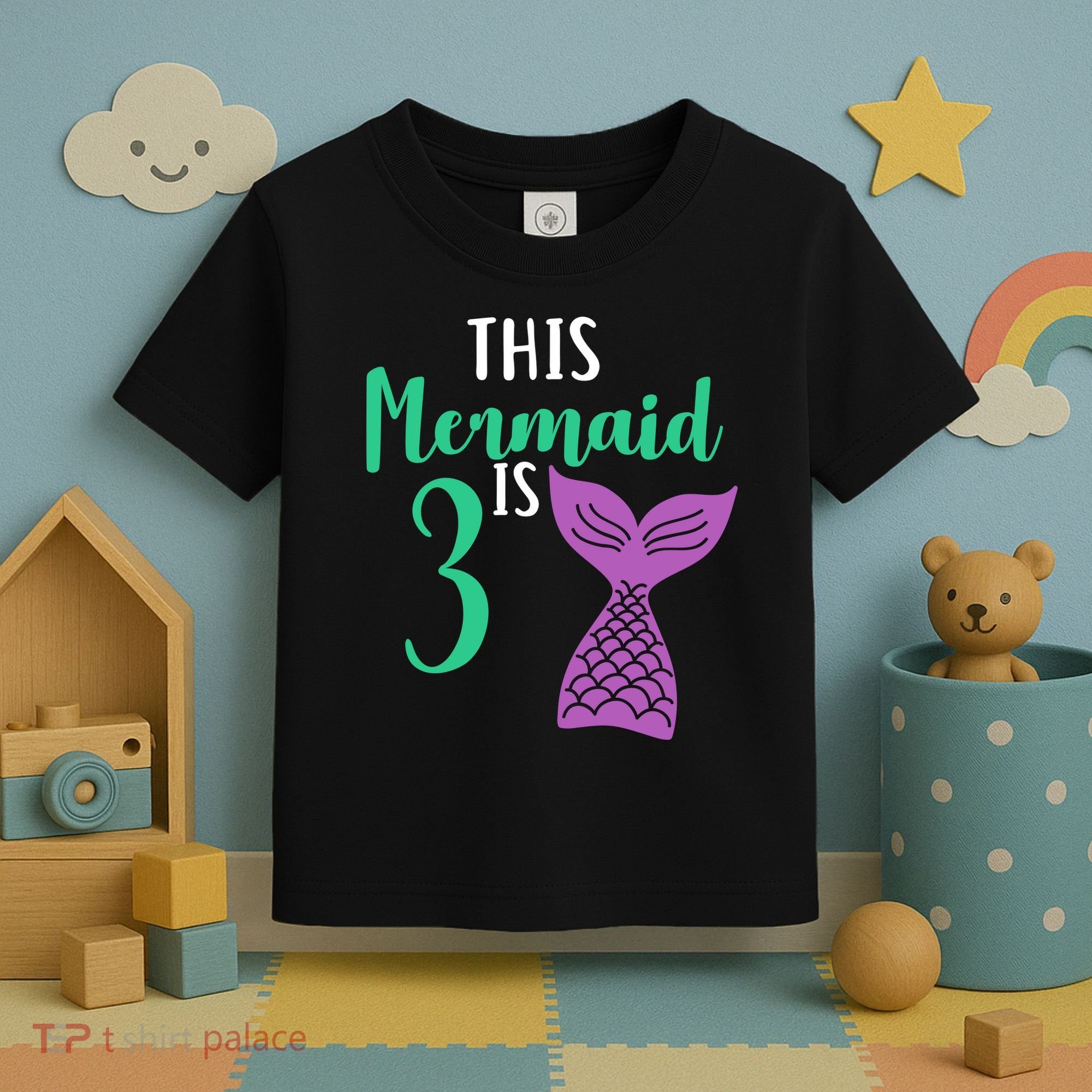 This Mermaid Is 3 Years Old Birthday Toddler T-Shirt