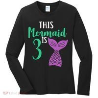 This Mermaid Is 3 Years Old Birthday Women's Long Sleeve Shirt thumb 0