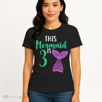 This Mermaid Is 3 Years Old Birthday Women's T-Shirt thumb 4