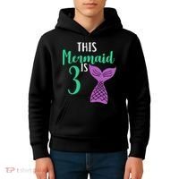 This Mermaid Is 3 Years Old Birthday Kids Hoodie thumb 4