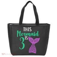 This Mermaid Is 3 Years Old Birthday Tote Bag thumb 0