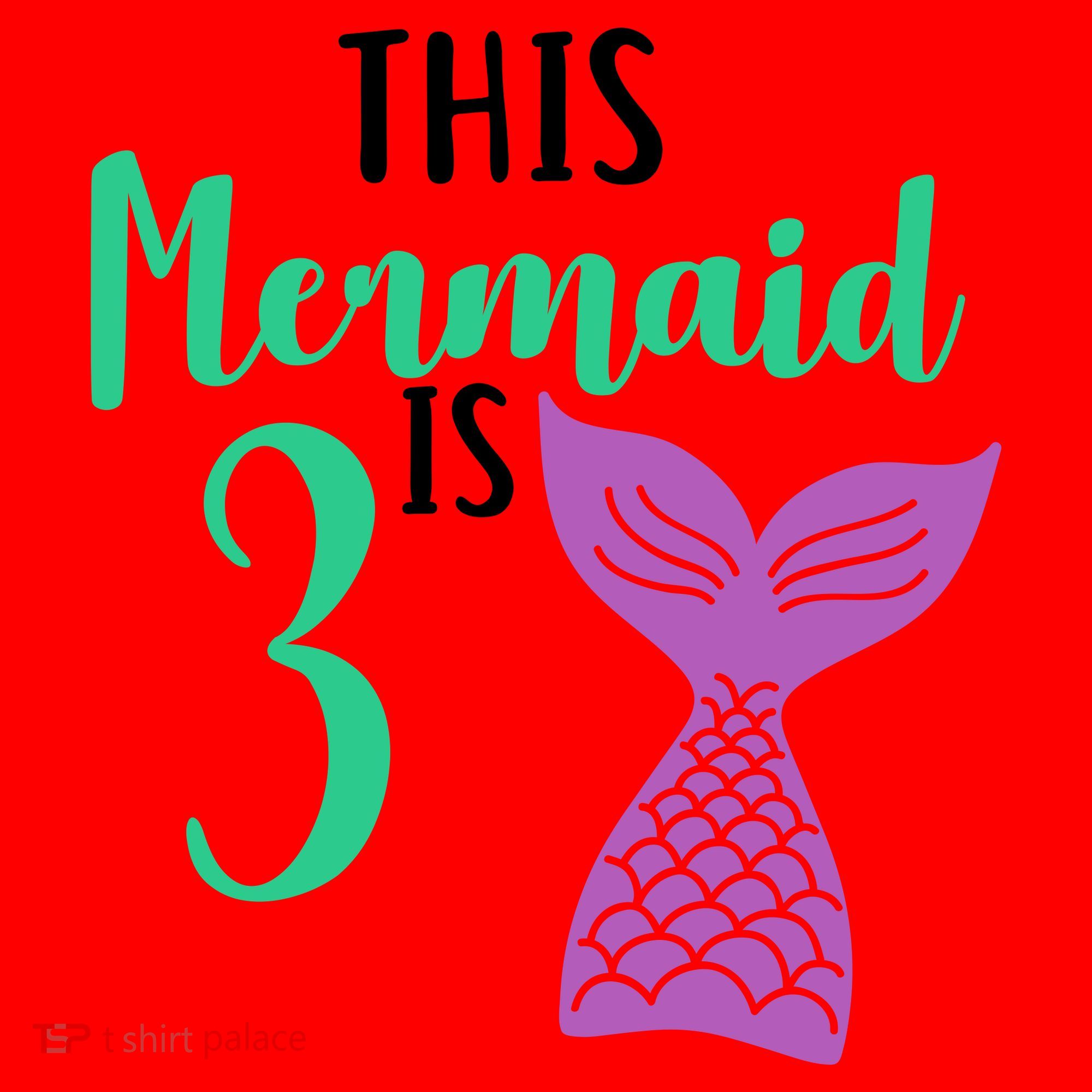 This Mermaid Is 3 Years Old Birthday Santa Hat
